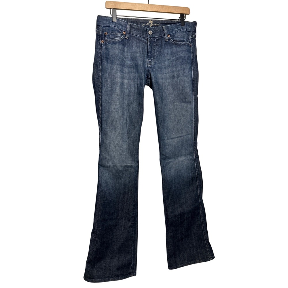 7 For All Mankind Sequined "A" Pocket Bootcut Jeans‎ Dark Wash Women's Size 29